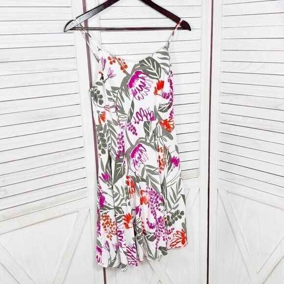 Old Navy Tropical Floral Print Cami Sundress Fit Flare White Pink Small - Picture 8 of 14